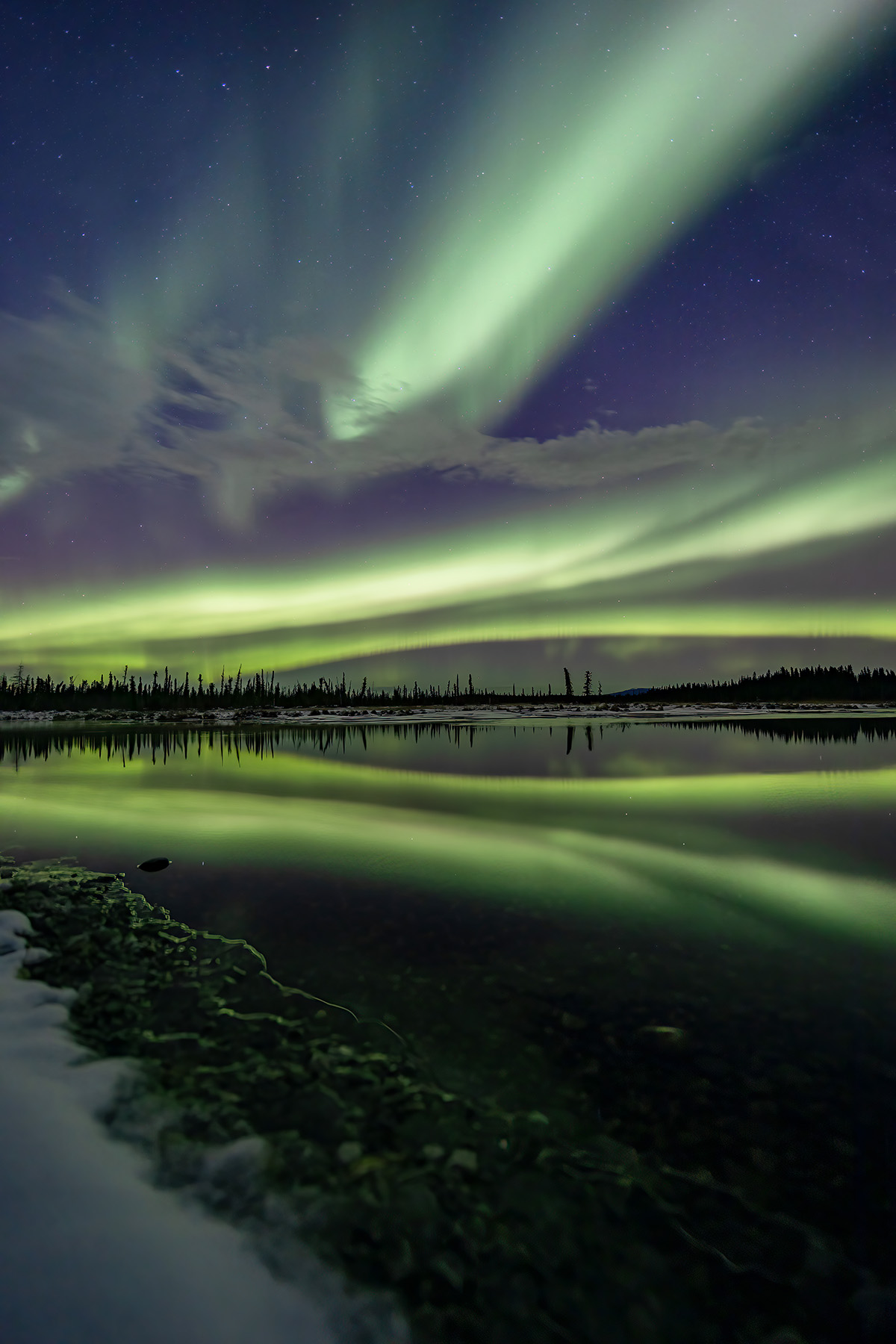 Northern Lights of Alaska captured during a Spring Equinox photography workshop