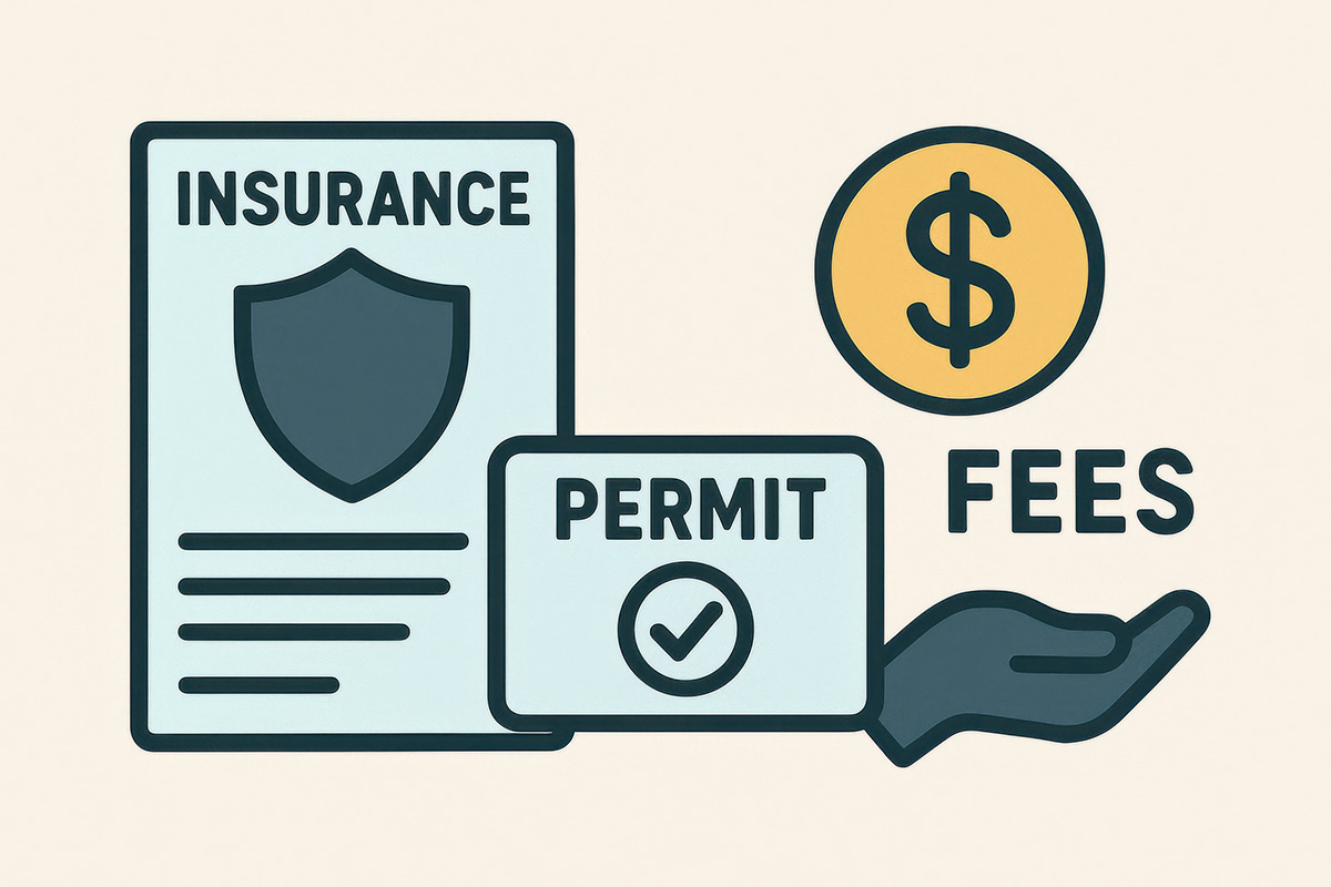 Photography workshop business insurance, permits, and payment processing fees breakdown