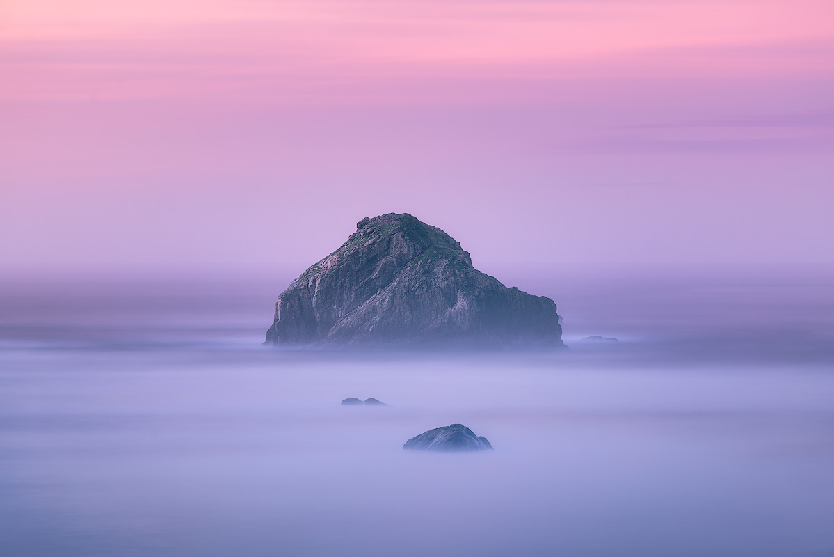 Masterful long exposure landscape photograph with silky water demonstrating the results of dedicated technique practice and photography skill development